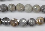 CAG1433 15.5 inches 10mm faceted round bamboo leaf agate beads