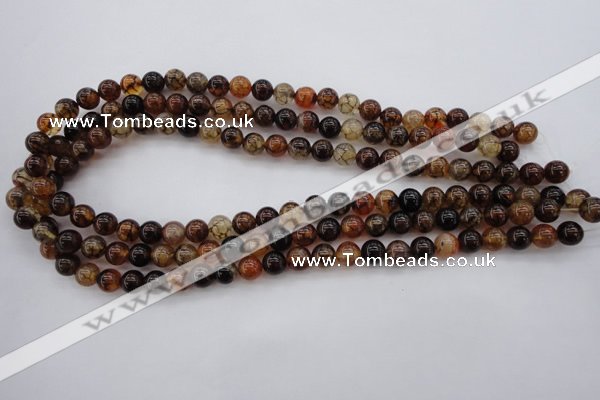 CAG1440 15.5 inches 8mm round dragon veins agate beads
