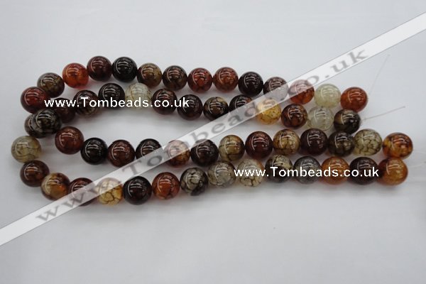 CAG1442 15.5 inches 14mm round dragon veins agate beads