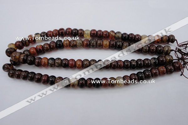 CAG1444 15.5 inches 8*12mm rondelle dragon veins agate beads