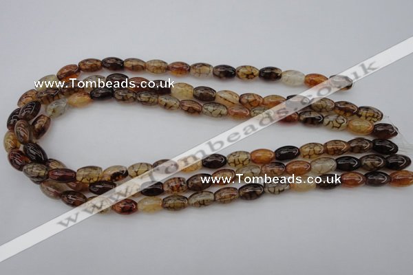 CAG1451 15.5 inches 8*12mm rice dragon veins agate beads