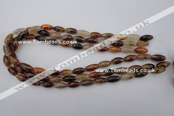 CAG1452 15.5 inches 6*16mm rice dragon veins agate beads