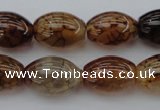 CAG1453 15.5 inches 13*18mm rice dragon veins agate beads