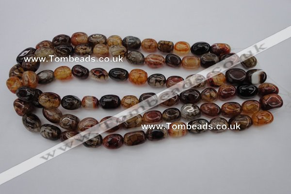 CAG1456 15.5 inches 10*15mm nuggets dragon veins agate beads