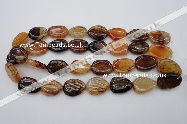 CAG1459 15.5 inches 18*25mm freeform dragon veins agate beads