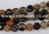 CAG1460 15.5 inches 8mm flat round dragon veins agate beads