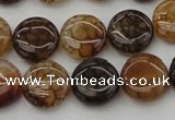 CAG1461 15.5 inches 15mm flat round dragon veins agate beads