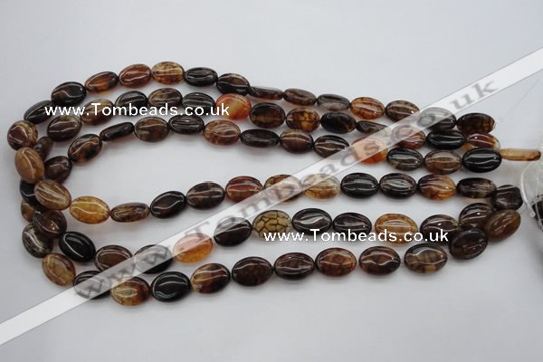 CAG1463 15.5 inches 10*14mm oval dragon veins agate beads