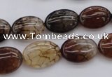 CAG1465 15.5 inches 13*18mm oval dragon veins agate beads