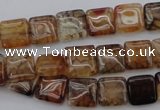 CAG1471 15.5 inches 10*10mm square dragon veins agate beads