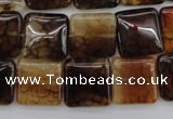 CAG1472 15.5 inches 15*15mm square dragon veins agate beads