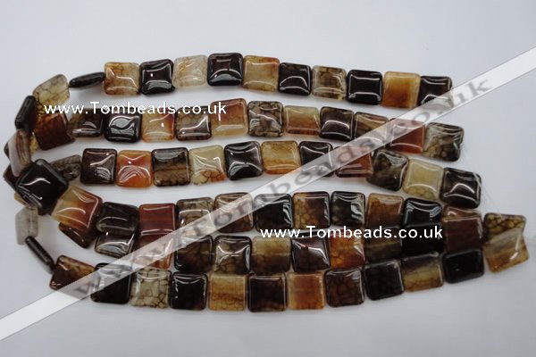 CAG1472 15.5 inches 15*15mm square dragon veins agate beads