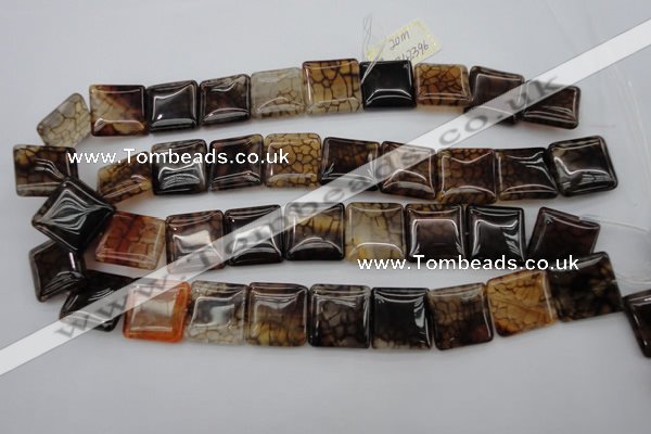 CAG1474 15.5 inches 20*20mm square dragon veins agate beads