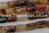 CAG1478 15.5 inches 8*12mm rectangle dragon veins agate beads