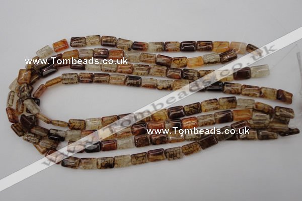 CAG1478 15.5 inches 8*12mm rectangle dragon veins agate beads