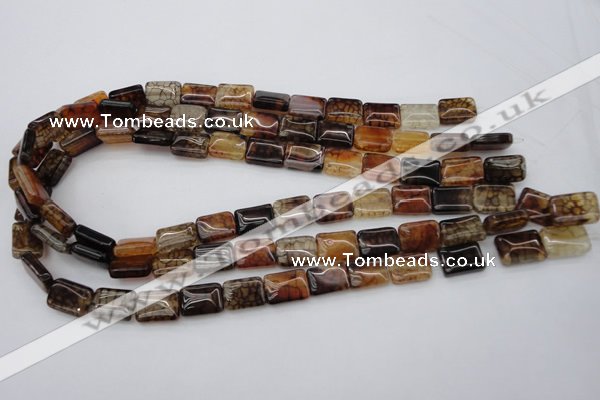 CAG1479 15.5 inches 10*14mm rectangle dragon veins agate beads