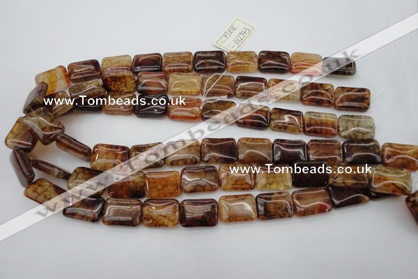 CAG1481 15.5 inches 13*18mm rectangle dragon veins agate beads