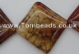 CAG1488 15.5 inches 30*30mm diamond dragon veins agate beads