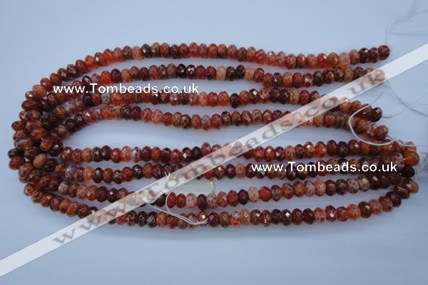 CAG1491 15.5 inches 5*8mm faceted rondelle natural fire agate beads