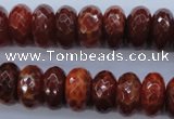 CAG1493 15.5 inches 8*16mm faceted rondelle natural fire agate beads