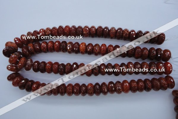 CAG1493 15.5 inches 8*16mm faceted rondelle natural fire agate beads