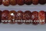 CAG1494 15.5 inches 9*18mm faceted rondelle natural fire agate beads