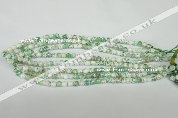 CAG1501 15.5 inches 6mm faceted round fire crackle agate beads