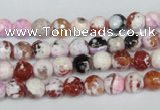 CAG1502 15.5 inches 6mm faceted round fire crackle agate beads