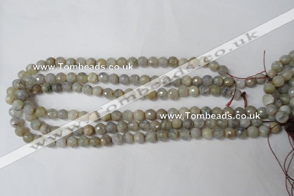 CAG1505 15.5 inches 8mm faceted round fire crackle agate beads