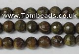 CAG1506 15.5 inches 8mm faceted round fire crackle agate beads