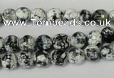 CAG1507 15.5 inches 8mm faceted round fire crackle agate beads