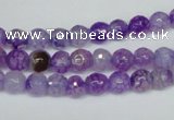 CAG1514 15.5 inches 8mm faceted round fire crackle agate beads