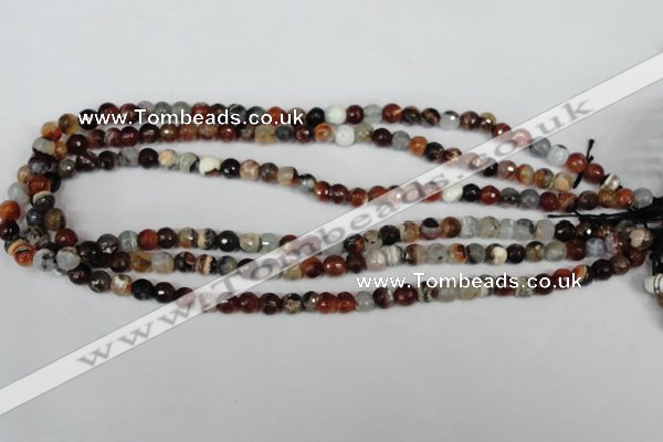 CAG1515 15.5 inches 8mm faceted round fire crackle agate beads