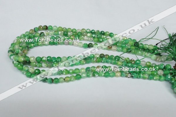 CAG1516 15.5 inches 8mm faceted round fire crackle agate beads