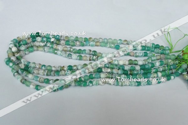 CAG1517 15.5 inches 8mm faceted round fire crackle agate beads