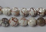 CAG1520 15.5 inches 10mm faceted round fire crackle agate beads