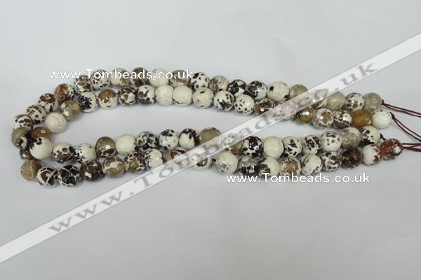 CAG1522 15.5 inches 10mm faceted round fire crackle agate beads