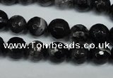 CAG1524 15.5 inches 10mm faceted round fire crackle agate beads