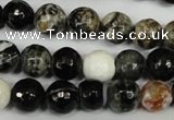 CAG1525 15.5 inches 10mm faceted round fire crackle agate beads