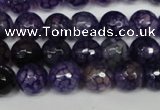 CAG1529 15.5 inches 10mm faceted round fire crackle agate beads