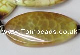 CAG1579 15.5 inches 20*40mm twisted oval fire crackle agate beads