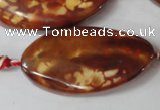 CAG1591 15.5 inches 22*38mm twisted oval fire crackle agate beads