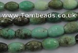 CAG1606 15.5 inches 8*10mm faceted rice green grass agate beads