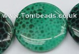 CAG1626 15.5 inches 40mm flat round peafowl agate gemstone beads