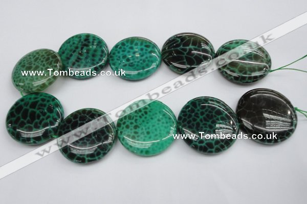 CAG1626 15.5 inches 40mm flat round peafowl agate gemstone beads