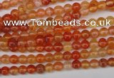 CAG1644 15.5 inches 4mm round red agate gemstone beads