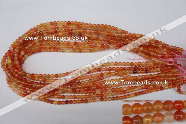 CAG1644 15.5 inches 4mm round red agate gemstone beads