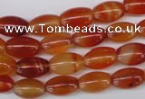 CAG1646 15.5 inches 8*12mm rice red agate gemstone beads