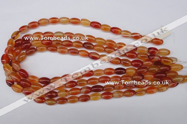 CAG1646 15.5 inches 8*12mm rice red agate gemstone beads