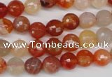 CAG1656 15.5 inches 8mm faceted round red agate gemstone beads